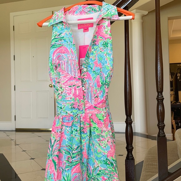 Lilly Pulitzer Patterned Dress with Collar - Picture 1 of 11